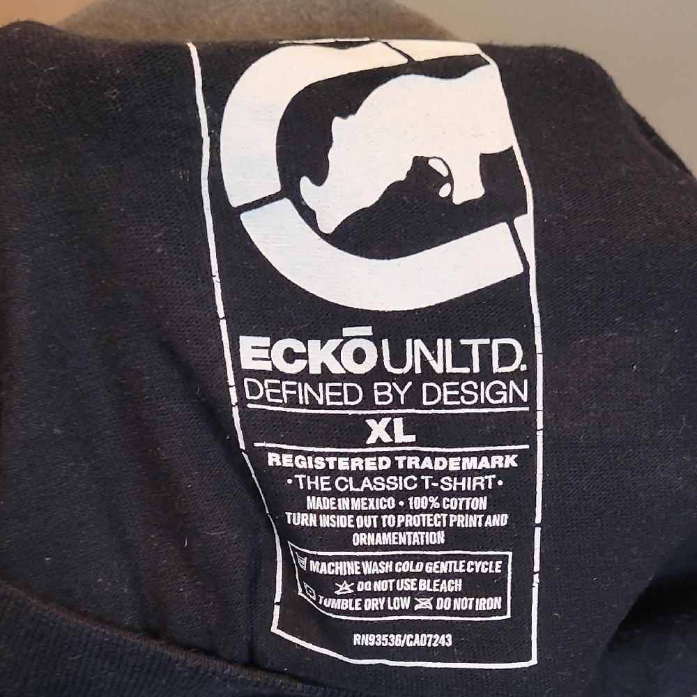 Y2K Ecko Unlimited Black Graphic Logo Tee - Picture 3 of 5
